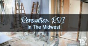 A home in the midst of renovation, showing ladders, raw wood finishes, and painted drywall