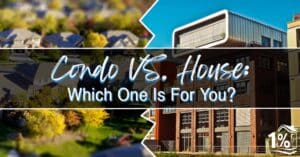 A side by side photo of a housing addition and condo building portraying the differences between them