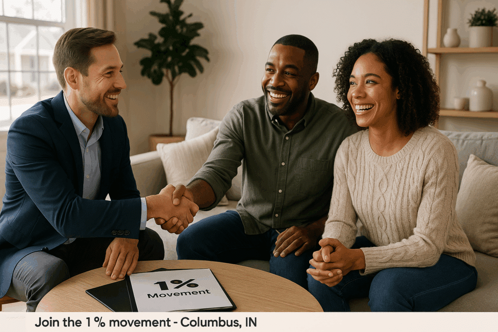 Join the 1% story Columbus IN – 1% Lists Indiana real estate agent with happy homeowners